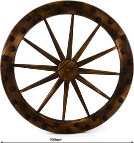 Koło drewniane - stylowa rustykalna dekoracja 90 cm