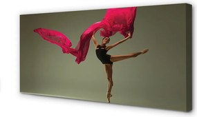 Zdjęcie na płótnie Baletnica z Różowym Materiałem