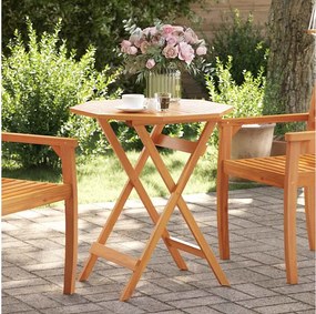 Składany stół ogrodowy z litego drewna akacjowego Ø70x75 cm