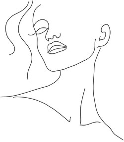 Plakat 29x41 cm Minimal Woman Face Line Art – Veronika Boulová