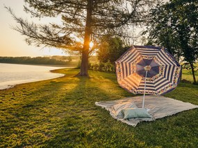 Biało-niebieski parasol LUMINA 180 cm
