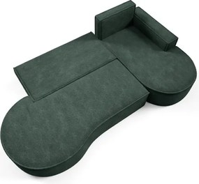 Narożnik MOLLY Prawostronny z funkcją spania, wolnostojący tkanina ABRIAMO 09 Zielony