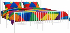 Białe metalowe łóżko 200x200 cm M8-M16