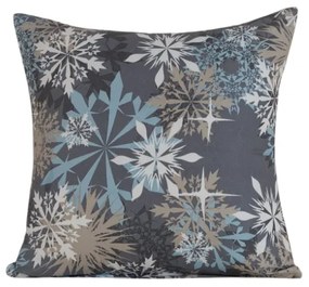 Poszewka na poduszkę z mikrofibry SNOWFLAKE 45x45 cm, niebieskoszara