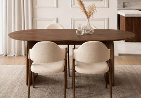 Stół owalny Maxim 190 cm orzech MDF nowoczesny stół do jadalni salonu stabilny design