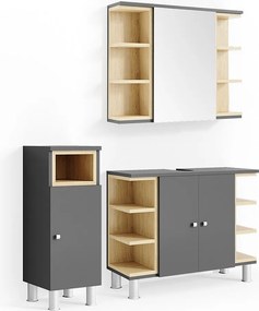 Zestaw mebli łazienkowych antracyt 79.6x32x64 aquis