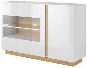 Komoda Z Biały Witryną + Dąb Grandson K6-P31