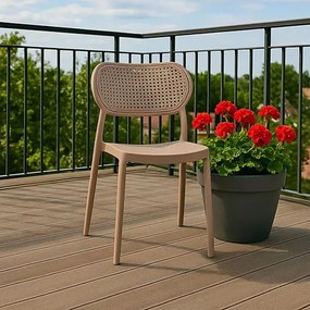 Nowoczesne krzesło do ogrodu w kolorze taupe C2-S60