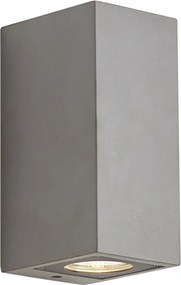 Nowoczesna szara lampa ścienna zewnętrzna 2-punktowa IP44 - Pompei