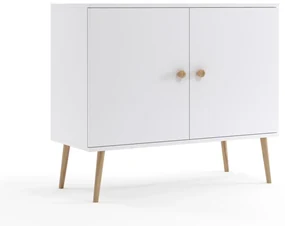 Komoda LEBEL z drzwiczkami 100cm biała mat MELIMEBLE