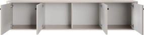 Szafka RTV wisząca Vesper 4D 187 cm - kaszmir / czarne uchwyty