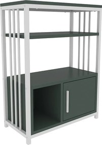 Elegancki zielono-biały regał na książki, 60 x 80 x 29,6 cm | Płyta wiórowa pokryta melaminą w 100%, grubość 18 mm | Idealny do nowoczesnego