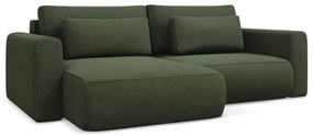 Rozkładany/ze schowkiem narożnik (lewostronny/z szezlongiem) w kolorze khaki Kapua – Makamii