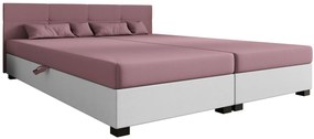 Tapczan dwuosobowy z zagłówkiem różowy + biały P4-L87