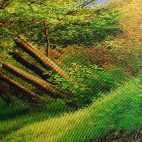 Obraz szlaku wzdłuż wody (z zegarem) (90x30 cm)