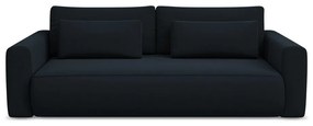 Ciemnoniebieska aksamitna rozkładana/ze schowkiem sofa 238 cm Kapua – Makamii