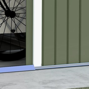 Outsunny Metalowy domek narzędziowy do ogrodu z drzwiami przesuwnymi 277x195x192 cm zielony | Aosom PL