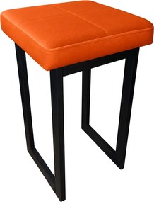 Taboret Solid podstawa metalowa stołek loft Eko-skóra : Kolor Stelaża - Czarny , Kolor tkaniny - EKO-SKÓRA - 20D, Typ tkaniny - Eko-skóra , Wysokość - 60 cm