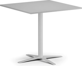 Stolik kawowy AURA, 60x60 cm, biała podstawa, szary