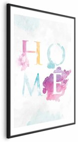 Plakat Tęczowe home 29,7x42 cm z ramą czarną z marginesem ARTGEIST B