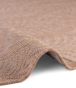 Dywan zewnętrzny dwustronny Duet Liście beżowo-kremowy 160 cm x 160 cm koło
