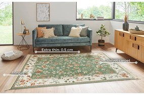Zielono-kremowy dywan z wiskozy 95x140 cm Oriental – Nouristan