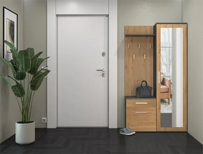 Garderoba Do Przedpokoju Antracyt + Dąb Artisan W7-F18
