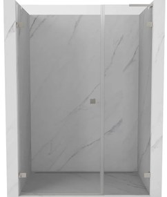 Mexen Lunar-B L drzwi prysznicowe uchylne lewe 130 cm, transparent, nikiel szczotkowany - 832SL-130-050-97-00-L
