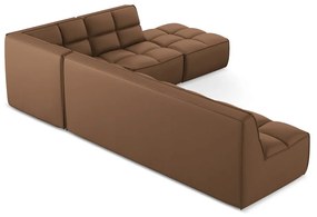 Brązowy narożnik modułowy z imitacji skóry (strona zmienna) Kalai – Makamii