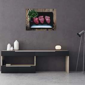 Obraz mięsa na talerzu (70x50 cm)