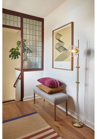 Lampa stojąca w kolorze mosiądzu ze szklanym kloszem (wysokość 147 cm) Bubble – Hübsch