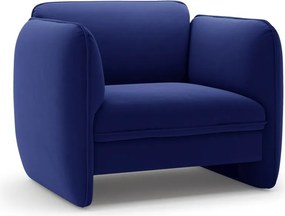 Niebieski aksamitny fotel Georgia – Micadoni