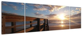 Obraz molo, plaży i morza (170x50 cm)