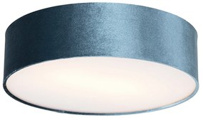 Nowoczesna lampa sufitowa niebieska 40 cm ze złotym wnętrzem - Drum Nowoczesny Oswietlenie wewnetrzne