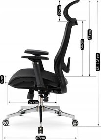 Fotel Biurowy Ergonomiczny Obrotowy LITOS Czarny Nowoczesny