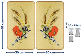 Płyty ochronne na kuchenkę FLOWERS, 2 sztuki, szklane