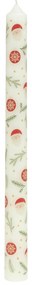 Świece stołowe, świąteczny wzór, 2 sztuki