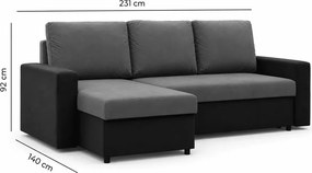 Narożnik Landi z funkcją spania i pojemnikami na pościel – nowoczesny design