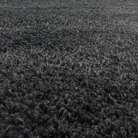 Dywan shaggy Fluffy Super Soft  ciemny szary koło 200 cm x 200 cm
