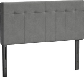 HOMCOM Zagłówek regulacja 3-stopniowa z metalowymi nogami aksamitny styl do sypialni 140x10x106/116/126 cm Szary | Aosom PL