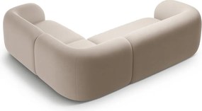 Beżowy aksamitny narożnik (prawostronny/w kształcie litery L) Kate – Micadoni