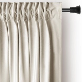 Beżowa aksamitna zasłona częściowo zaciemniająca (dimout) 140x270 cm Pleat – Restilo