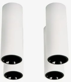 Pack 4 Okrągłych Sufitowych Opraw Led O Średnicy Ø7,2 Cm Z Aluminium Luisiana Biała Ciepła 2700 K & Biały - Czarny & 23º & 11 W - Sklum