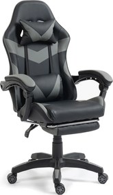 Fotel gamingowy z podnóżkiem Raxor, kolor czarno-szary
