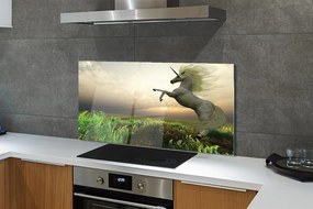 Panel Szklany Jednorożec na Tęczowym Polu