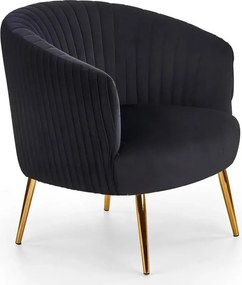 Czarny kubełkowy stylowy fotel muszelka S8-F18
