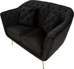 Czarna aksamitna sofa 130 cm Budapest – Mauro Ferretti