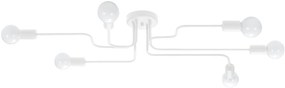 Biała sześcioramienna lampa sufitowa w stylu loft - A627-Gray