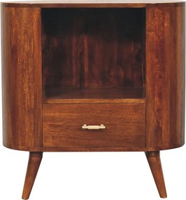 Artisan Furniture Lite drewno Kasztanowa Szafka Cortez z Uchwytem T-Bar i Otwartą Półką