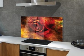 Panel szklany do Kuchni Malarski Obraz Róży